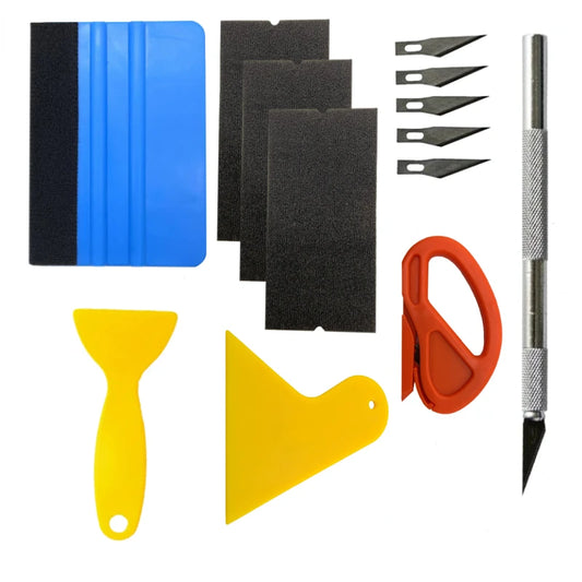 Application Tools Kit | Set Vinyl Wraps Tool | Squeegee Scraper Cutter Knife for Security Film